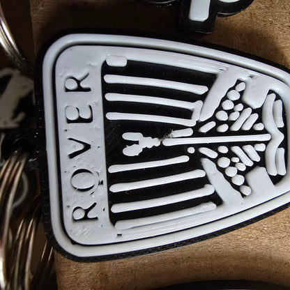 3D-Printed Car Badge Key Ring – Black & White Edition