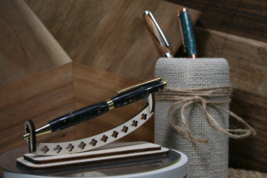 Slimline Black Crush Ballpoint Pen – Precision with a Spark